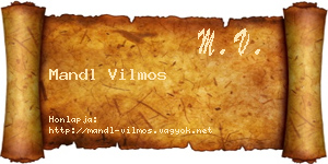 Mandl Vilmos névjegykártya