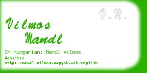 vilmos mandl business card